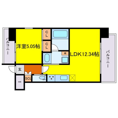 プレジオ阿波座の物件間取画像